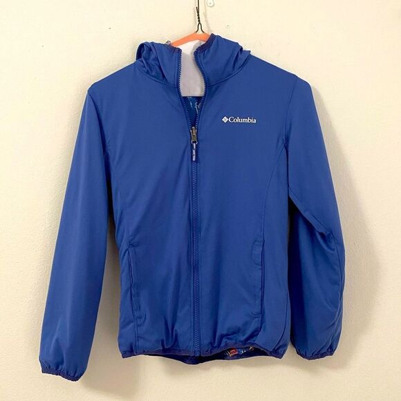 Girls Columbia Reversible Hooded Jacket Size M 10/12 - Picture 1 of 3